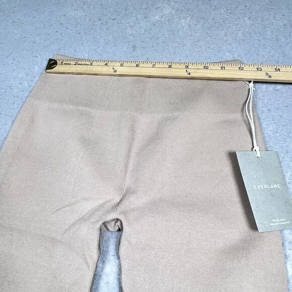 Everlane Leggings Womens Size M/L Tan The Seamless Ribbed High Rise Cotton Blend - Picture 4 of 11